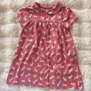 Baby Boden Pink Dress with Bunny Print